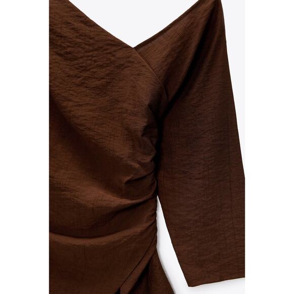 Zara Ruched Asymmetrical Top - Picture 6 of 16